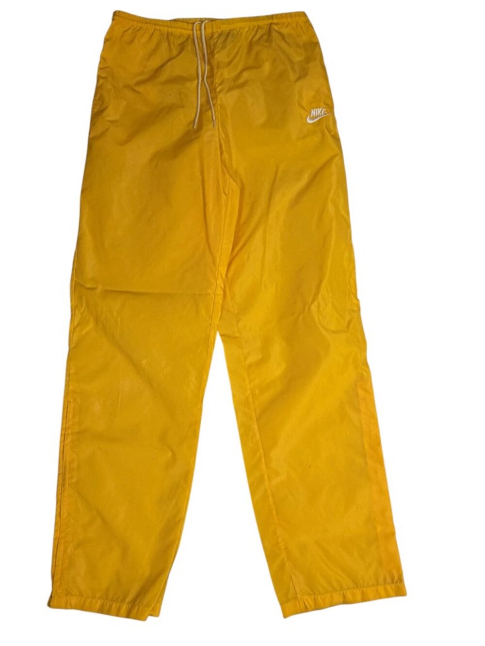 Vintage Nike Yellow Nylon Track Pants Retro 90s Y2K Drawstring Track M